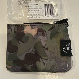 NIP JuJuBe Butterfly Forest Coin Purse Army Green Machine Wash Limited Ed 4x3 In